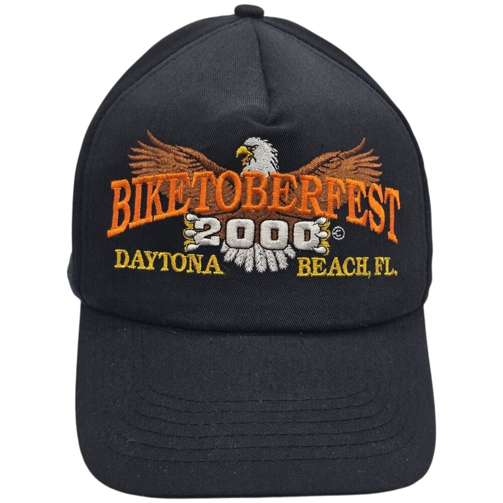 Biketoberfest 2000 Daytona Beach FL Black Snapback Hat Capsmith Embroidered Eagl